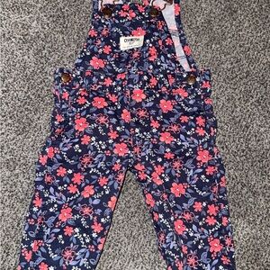 OshKosh B'gosh Kids Overalls - Navy and Red Floral